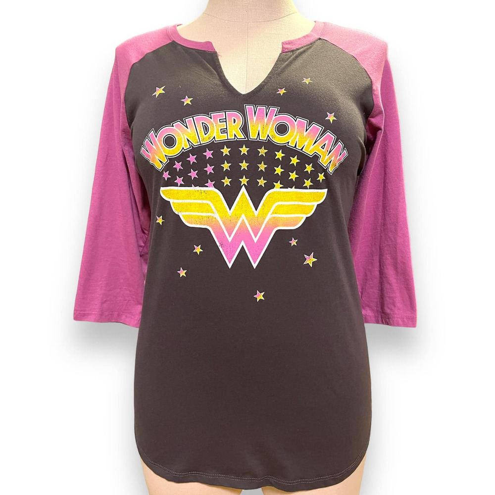 Torrid Plus Size 0 Wonder Woman DC Comics 3/4 Sleeve Star T Shirt Superhero Punk